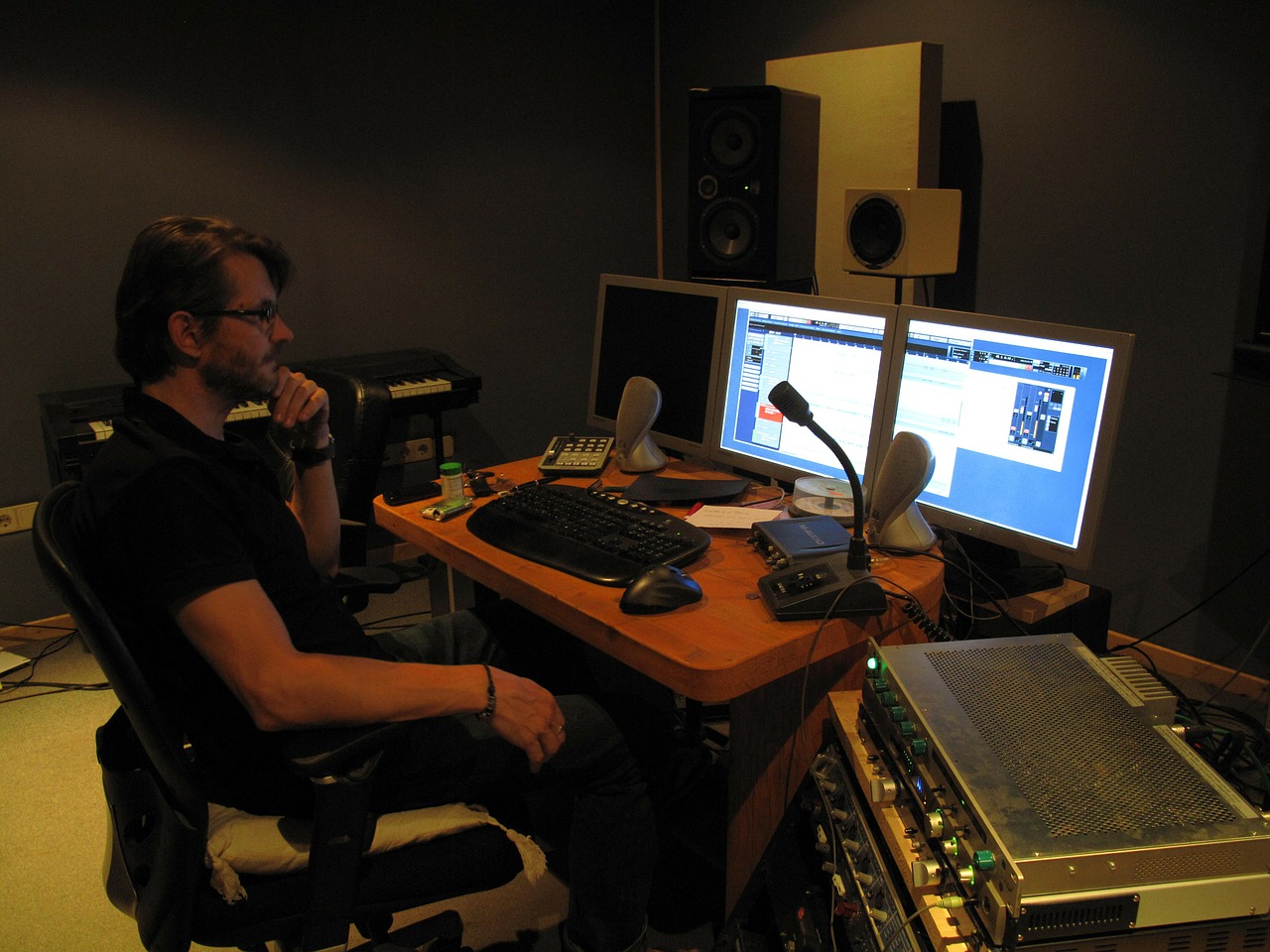 music producer at work